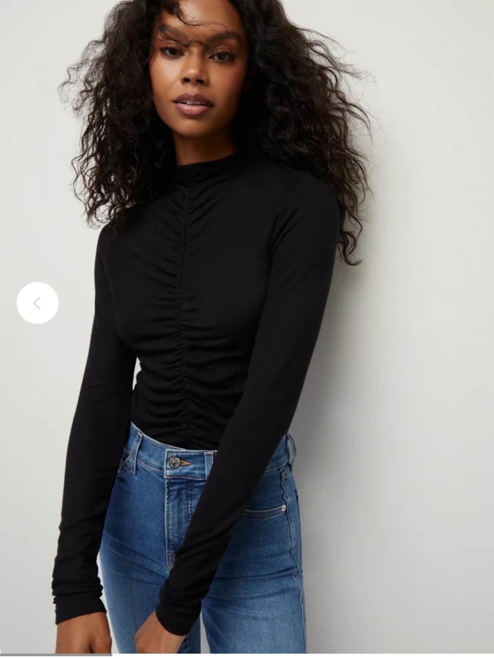 Veronica Beard Theresa Ruched Top Womens Medium  Turtleneck Lightweight Luxe F